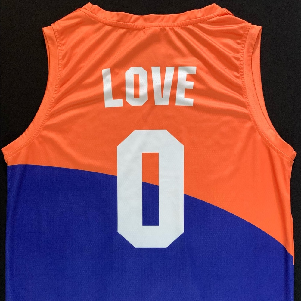 Kevin Love Cleveland #0 Orange & Blue Custom Jersey Tank Top Men’s Large - Picture 2 of 4